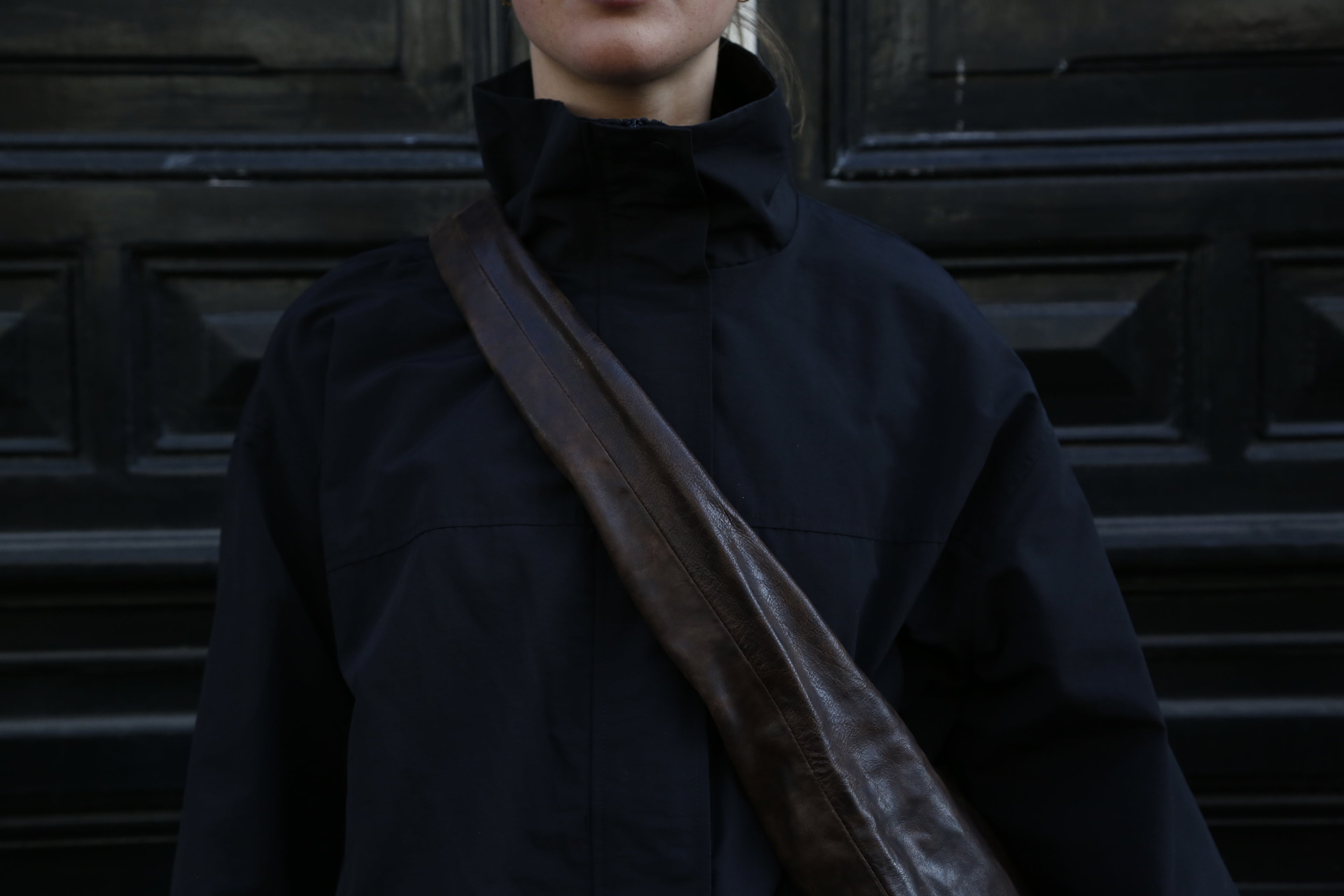 Leather Crossbody — Brown