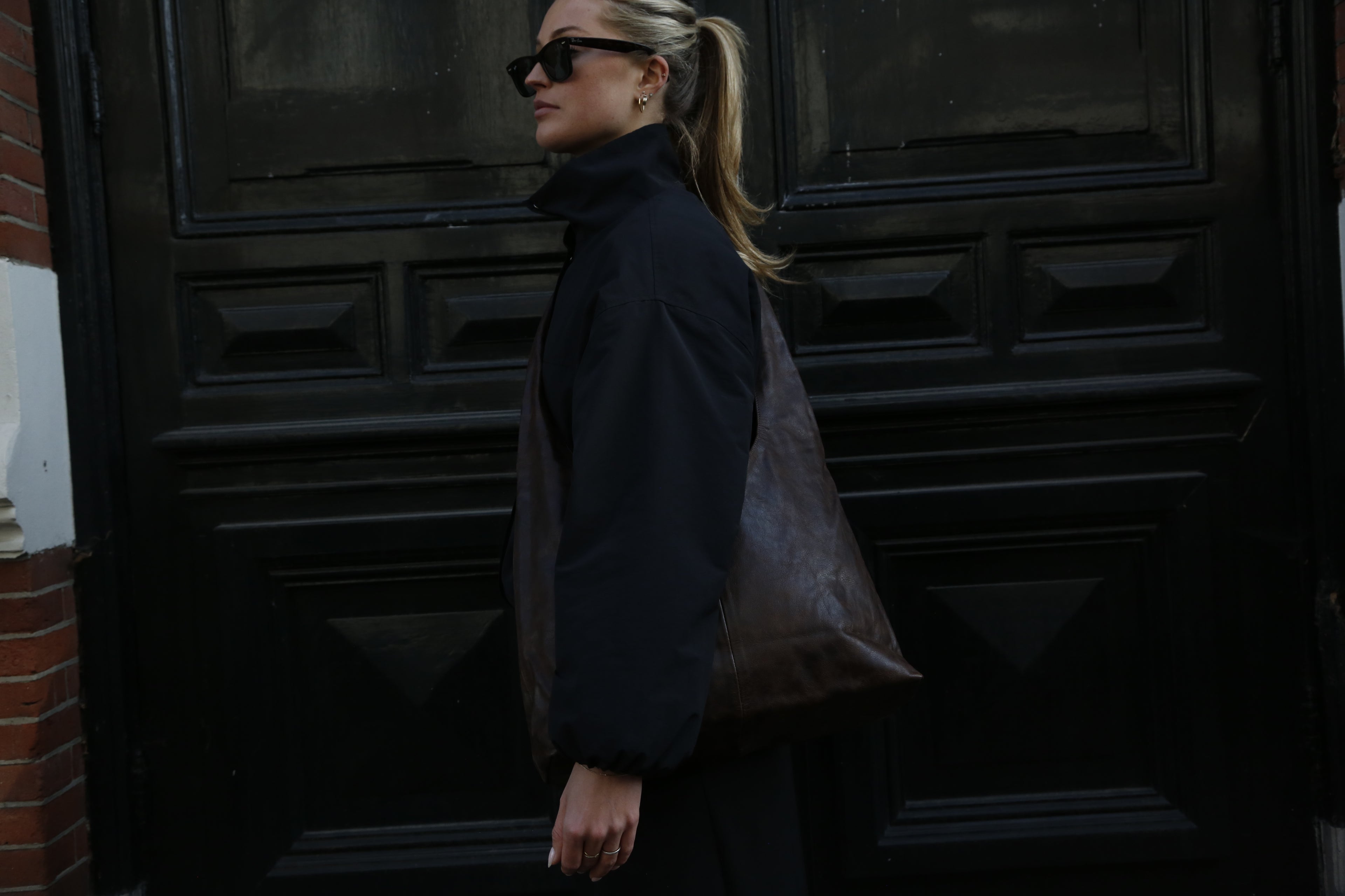 Leather Crossbody — Brown