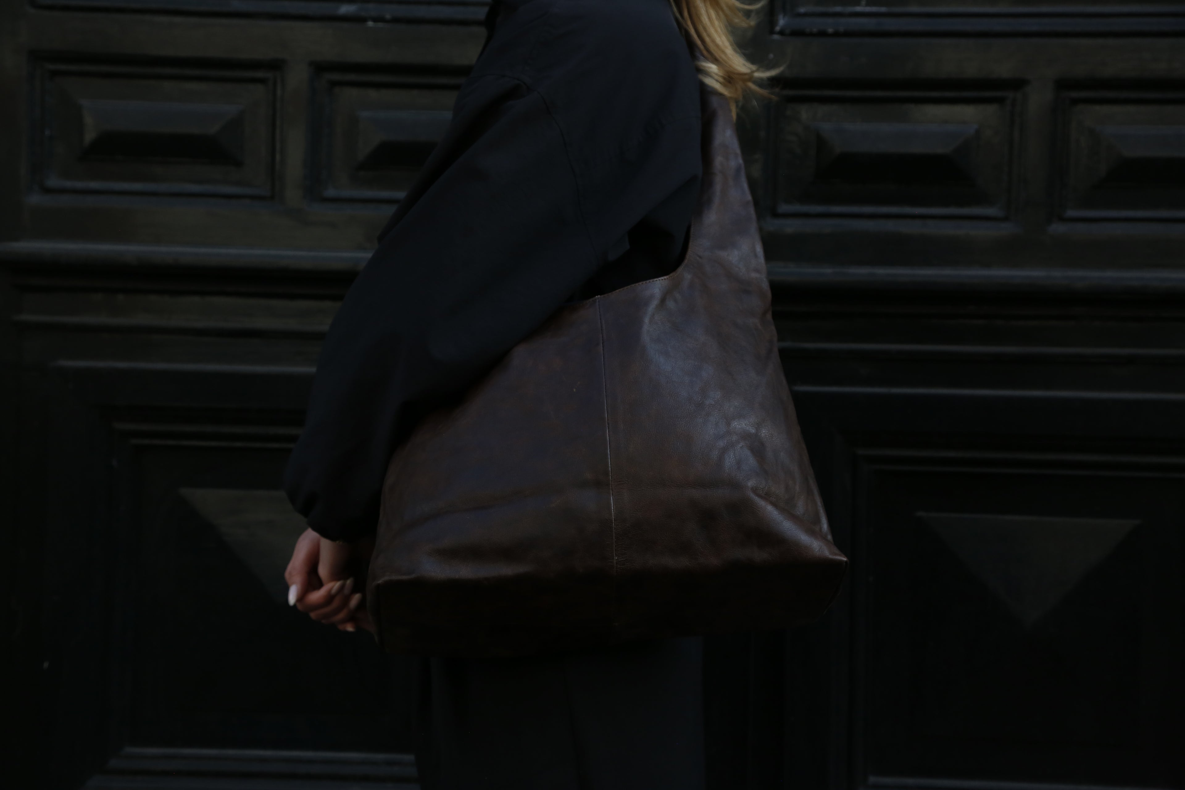 Leather Crossbody — Brown