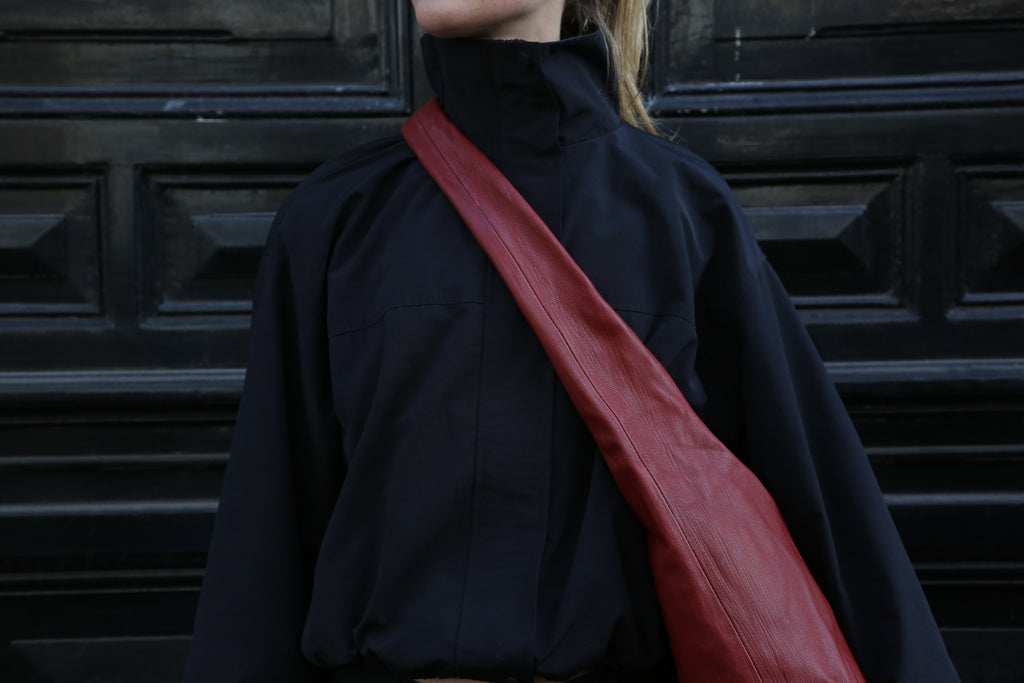 Leather Crossbody — Red