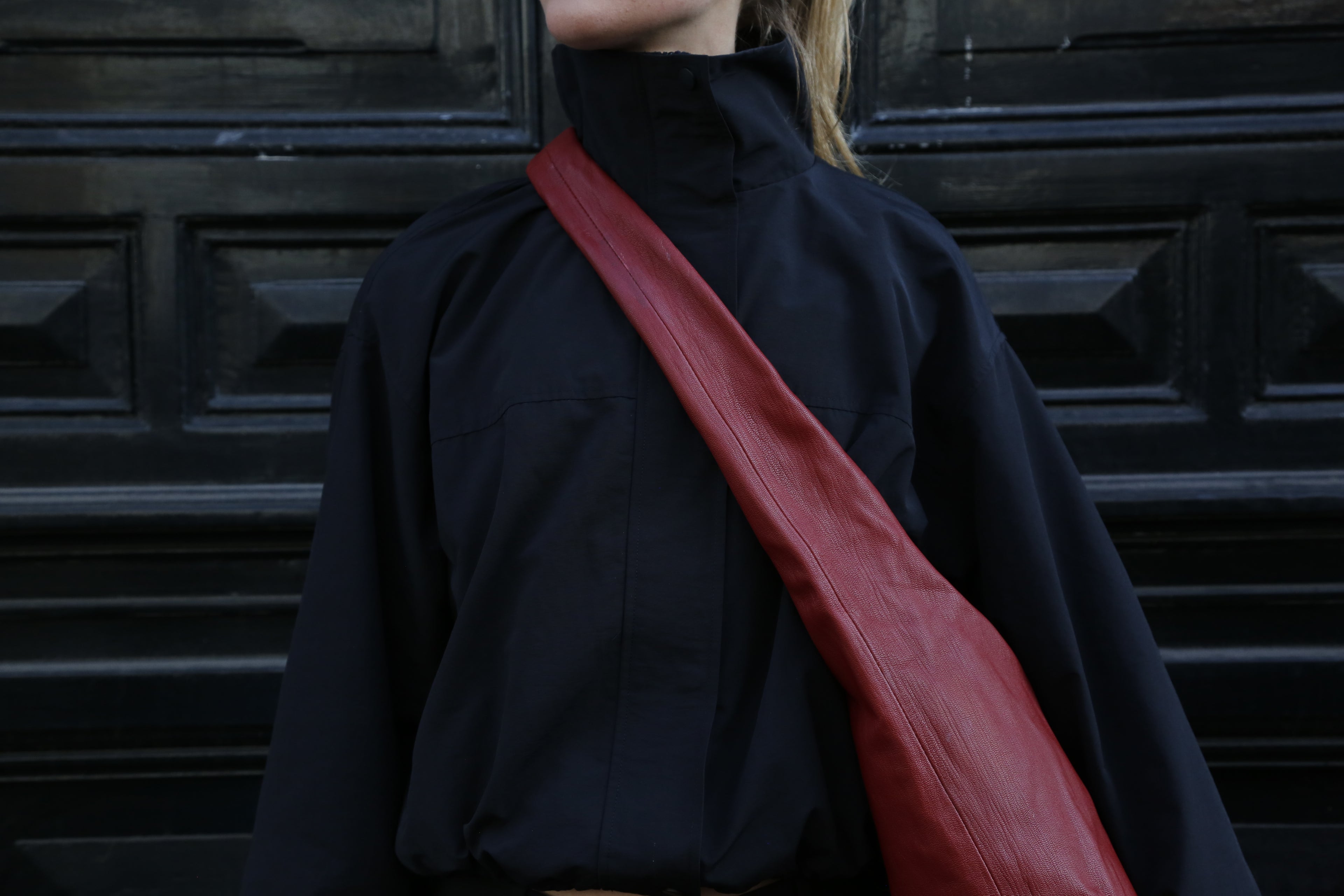 Leather Crossbody — Red