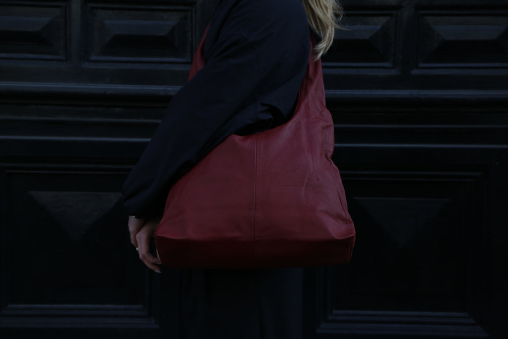 Leather Crossbody — Red