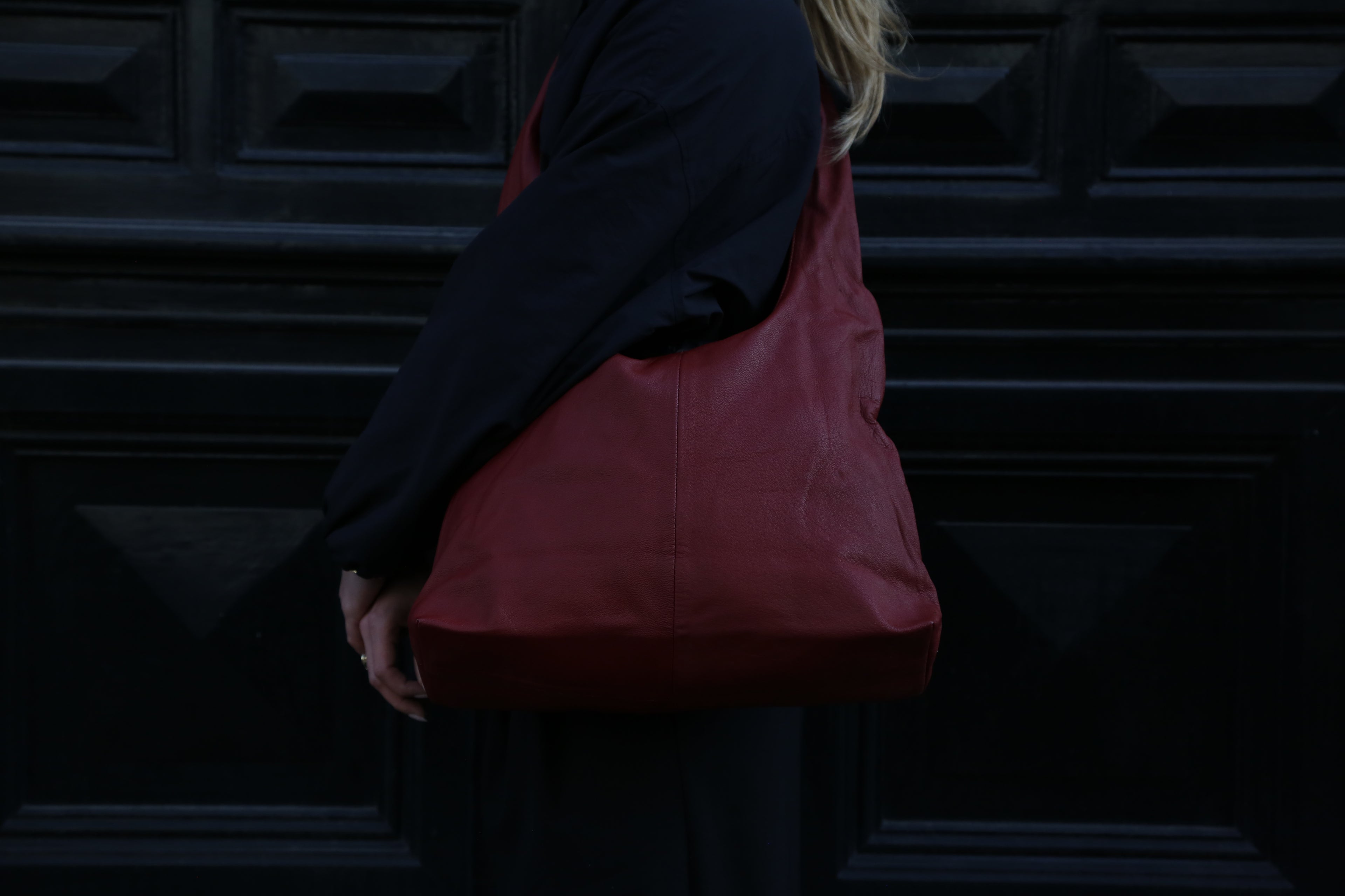 Leather Crossbody — Red