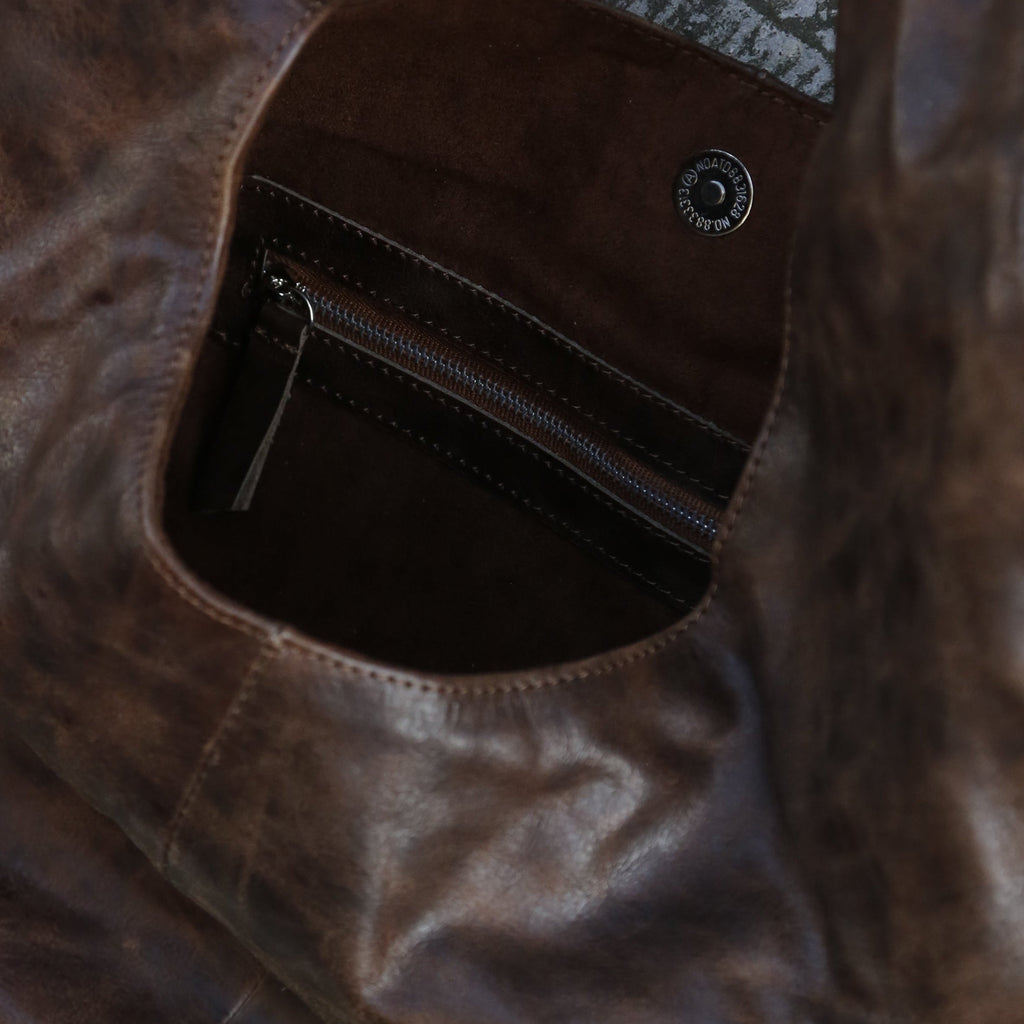Leather Crossbody — Brown