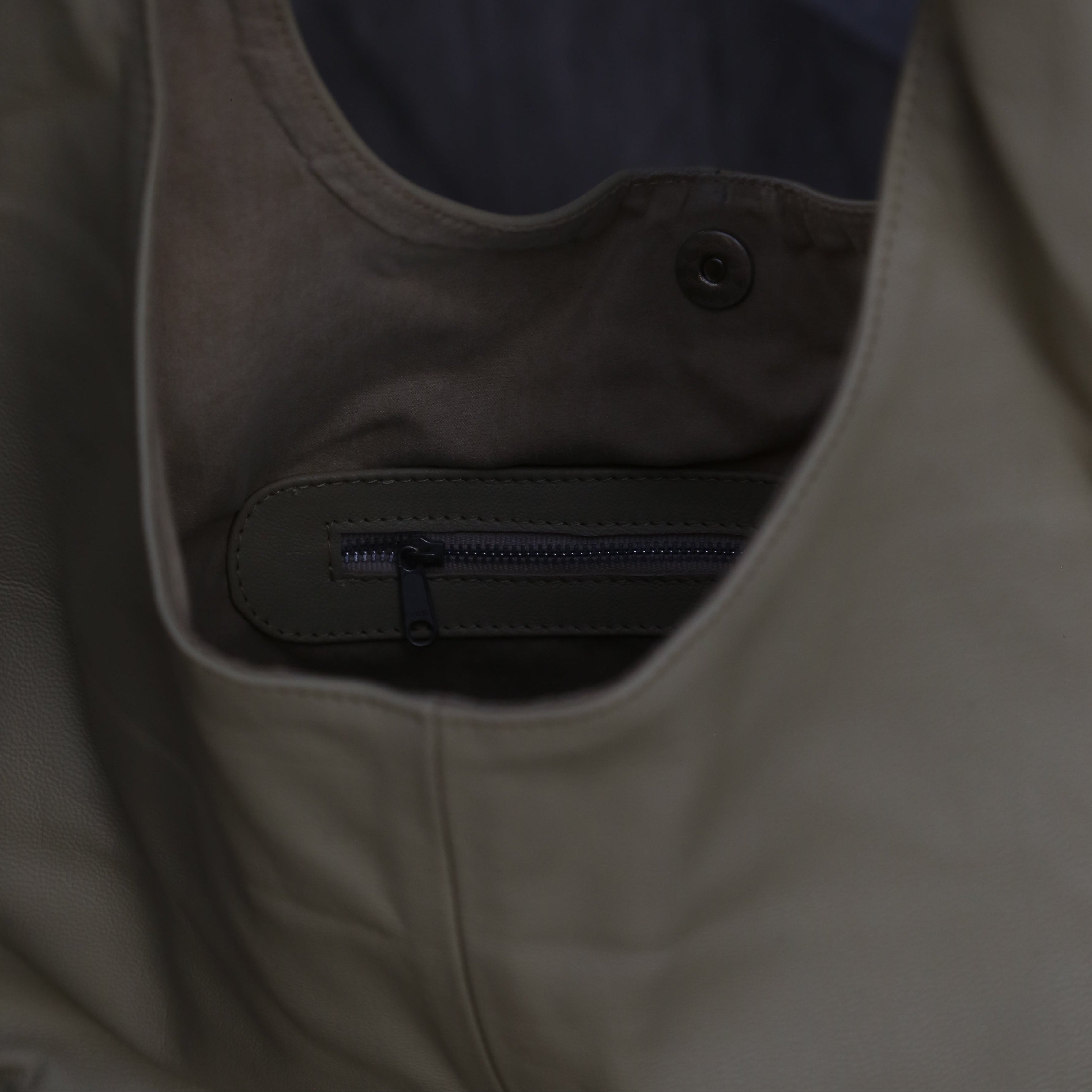 Leather Crossbody — Beige